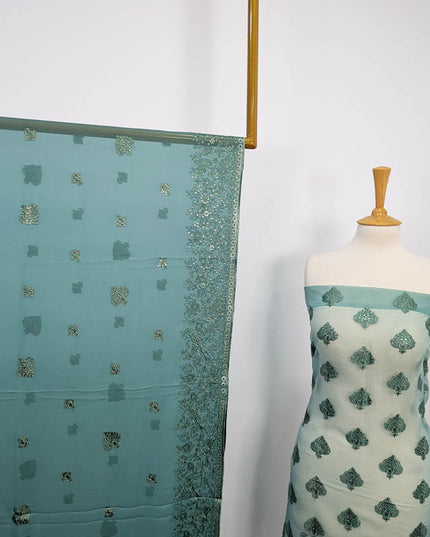 Embroidered Organza With Chiffon Dupatta 3PC