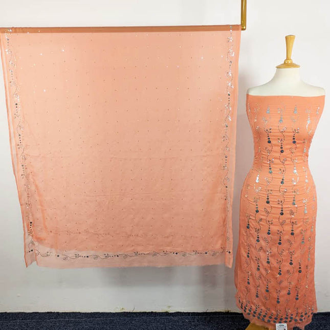 Fancy Chiffon with Handmade Mukesh Work 2PC Unstitched