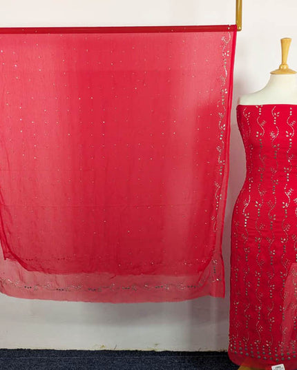 Fancy Chiffon with Handmade Mukesh Work 2PC Unstitched