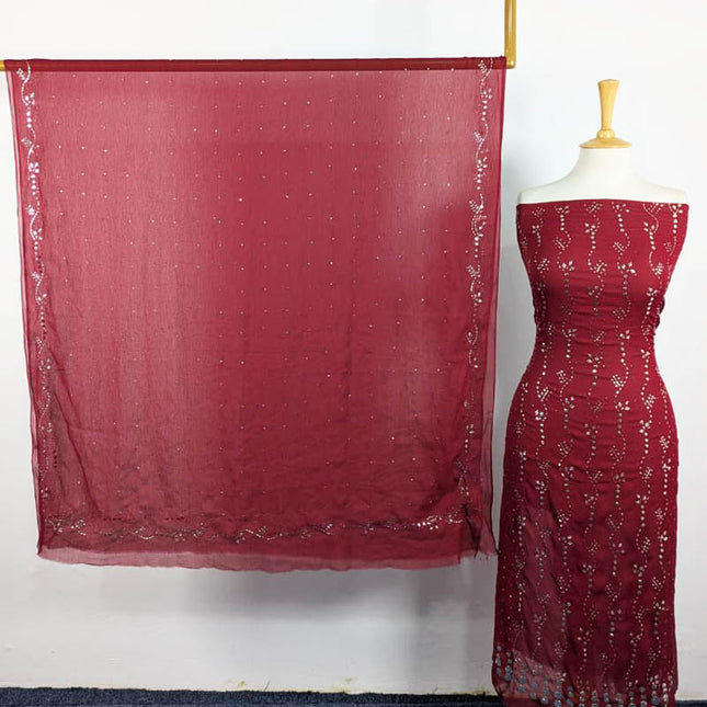 Fancy Chiffon with Handmade Mukesh Work 2PC Unstitched