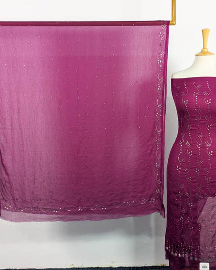 Fancy Chiffon with Handmade Mukesh Work 2PC Unstitched