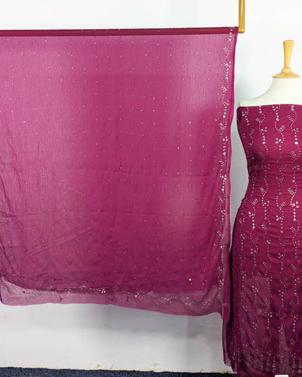 Fancy Chiffon with Handmade Mukesh Work 2PC Unstitched