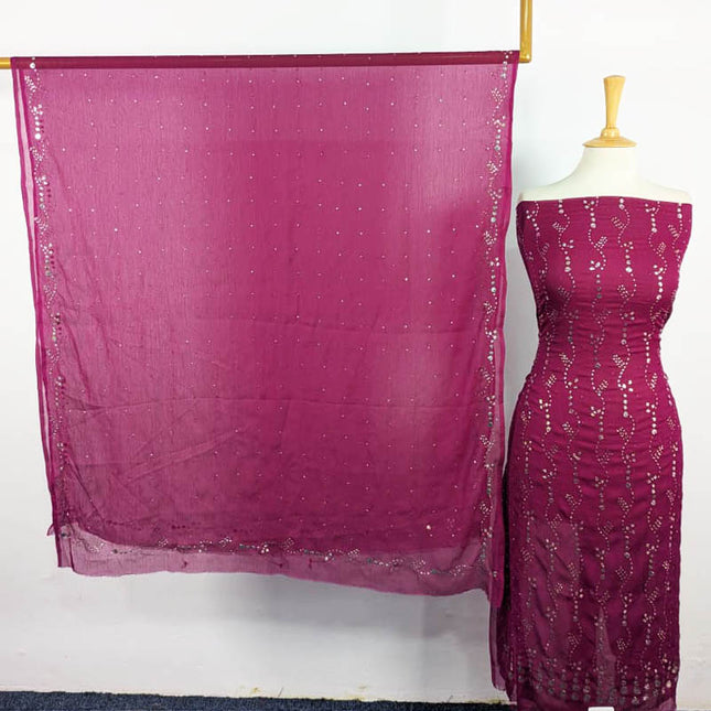 Fancy Chiffon with Handmade Mukesh Work 2PC Unstitched