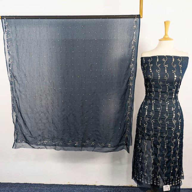 Fancy Chiffon with Handmade Mukesh Work 2PC Unstitched