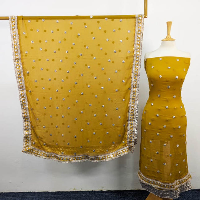 Handmade Gotta Work Chiffon Shirt Dupatta 2PC Unstitched