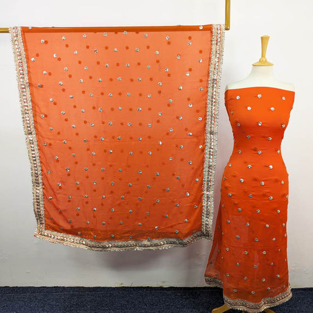 Handmade Gotta Work Chiffon Shirt Dupatta 2PC Unstitched