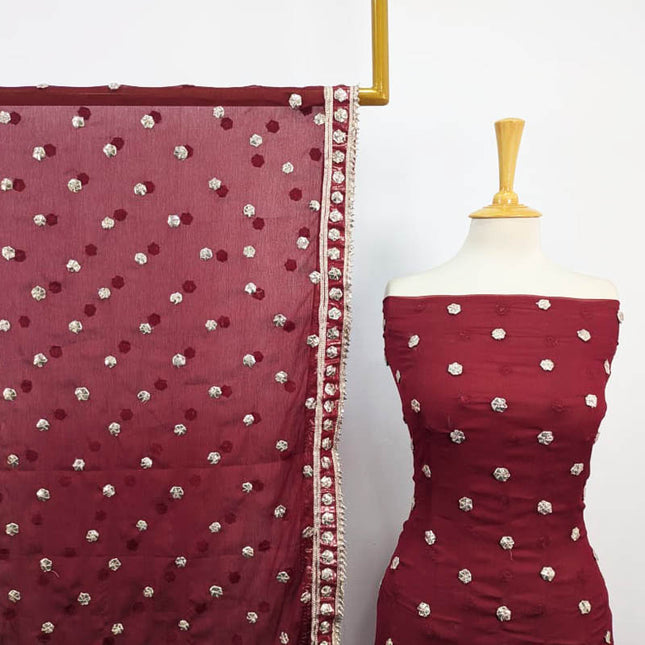 Handmade Gotta Work Chiffon Shirt Dupatta 2PC Unstitched