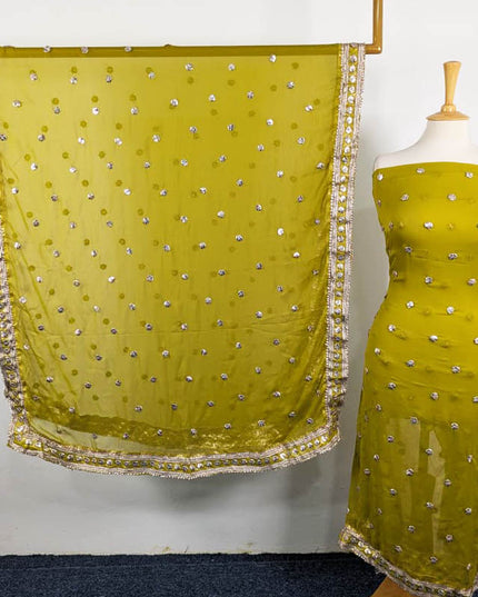 Handmade Gotta Work Chiffon Shirt Dupatta 2PC Unstitched