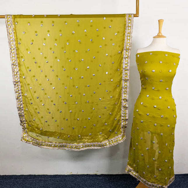 Handmade Gotta Work Chiffon Shirt Dupatta 2PC Unstitched