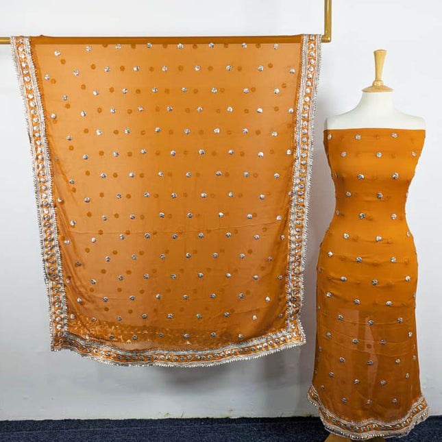 Handmade Gotta Work Chiffon Shirt Dupatta 2PC Unstitched