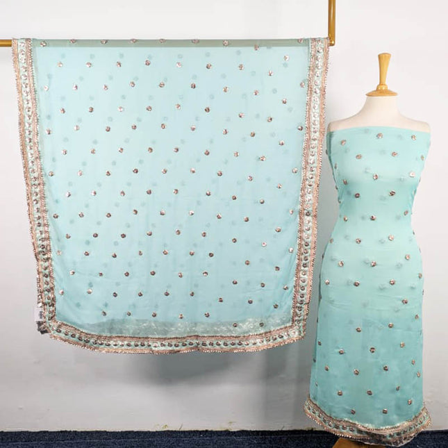 Handmade Gotta Work Chiffon Shirt Dupatta 2PC Unstitched