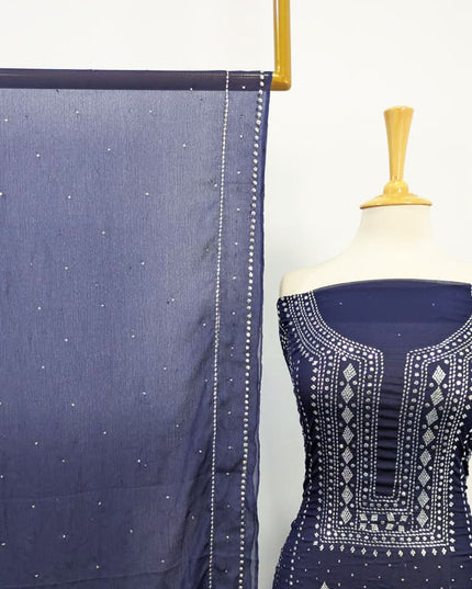 Chiffon with Full Jaal Mukesh Work 2PC Unstitched