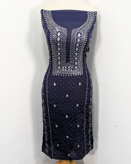 Chiffon with Full Jaal Mukesh Work 2PC Unstitched