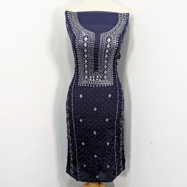 Chiffon with Full Jaal Mukesh Work 2PC Unstitched