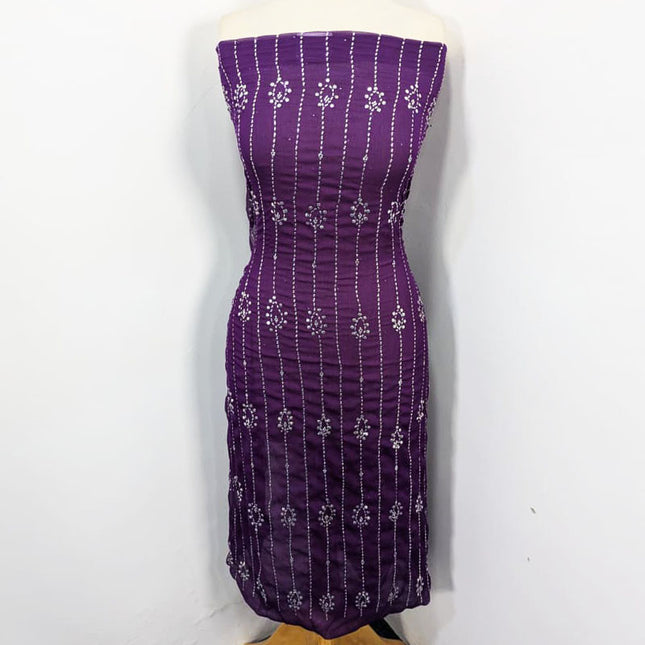 Chiffon with Full Jaal Mukesh Work 2PC Unstitched