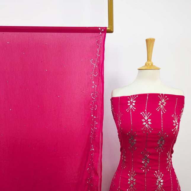 Handmade Full Jaal Mukesh Work Chiffon 2PC Unstitched