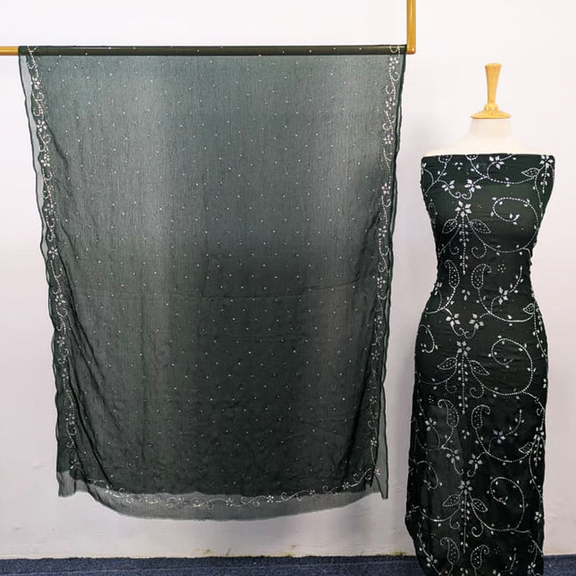 Fancy Chiffon with Full Jaal Handmade Mukesh Work 2PC Unstitched