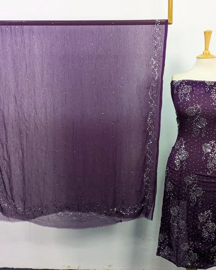 Handmade Full Jaal Mukesh Work Chiffon 2PC Unstitched