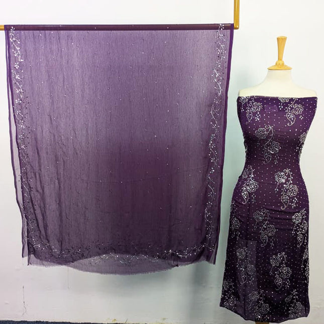 Handmade Full Jaal Mukesh Work Chiffon 2PC Unstitched