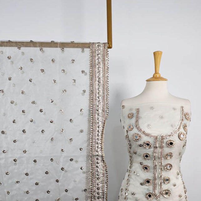 Fancy Handmade Gotta Work Dyeable Organza 2PC Unstitched