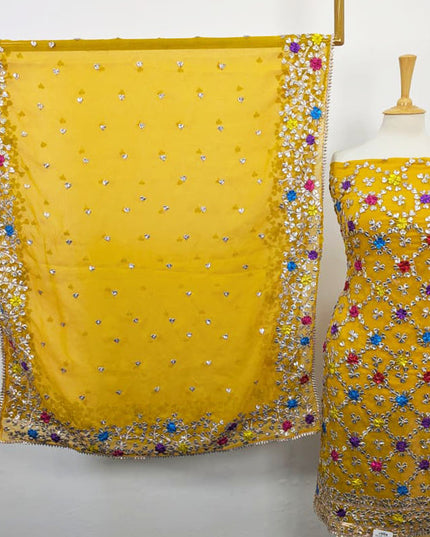 Chiffon with Multicolor Gotta Work & 4 Sided Border Dupatta 2PC Unstitched