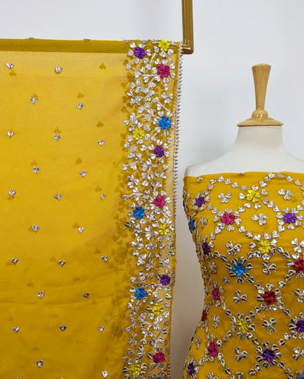 Chiffon with Multicolor Gotta Work & 4 Sided Border Dupatta 2PC Unstitched