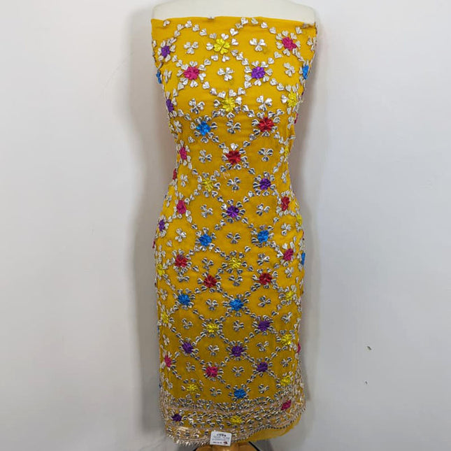 Chiffon with Multicolor Gotta Work & 4 Sided Border Dupatta 2PC Unstitched