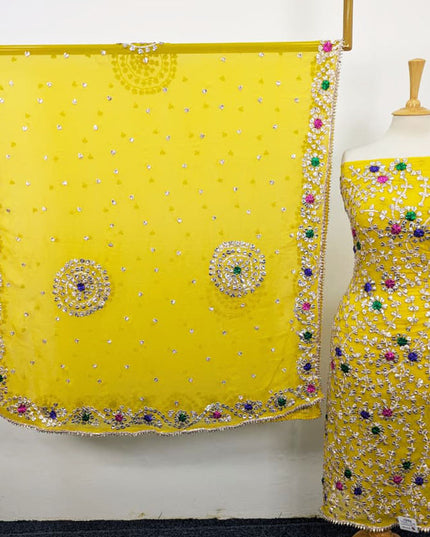 Fancy Handmade Multicolor Gotta Work Chiffon 2PC Unstitched