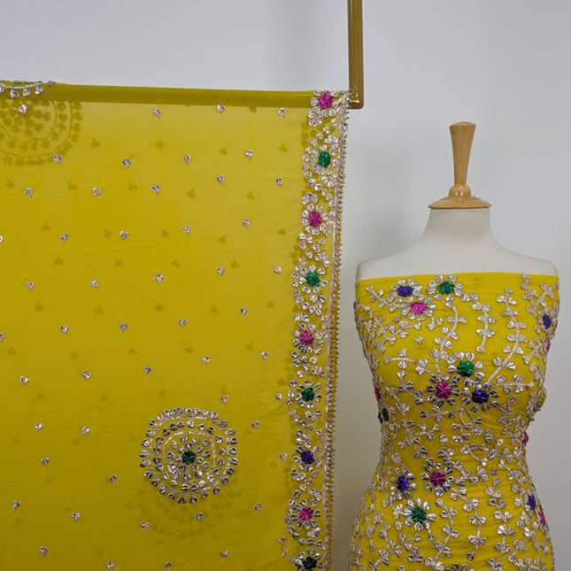 Fancy Handmade Multicolor Gotta Work Chiffon 2PC Unstitched