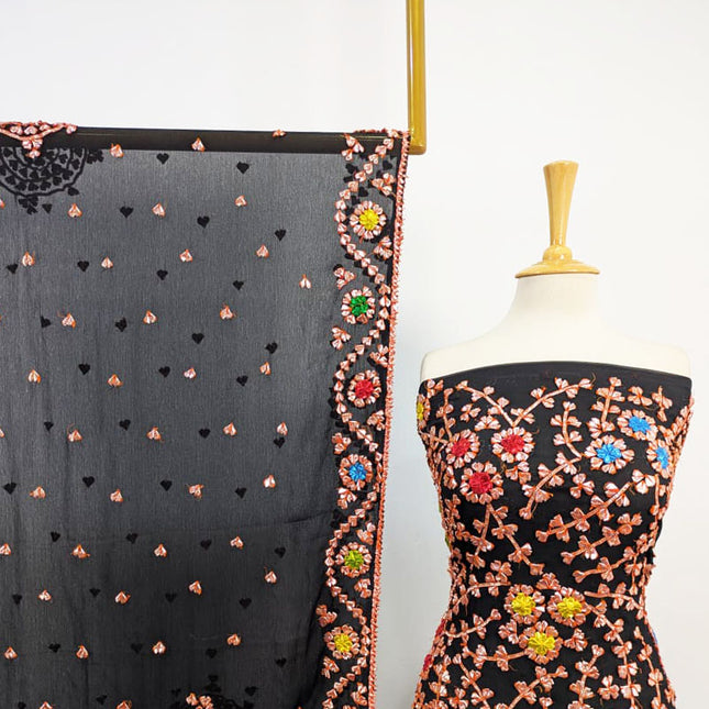 Chiffon with Multicolor Gotta Work & 4 Sided Border Dupatta 2PC Unstitched