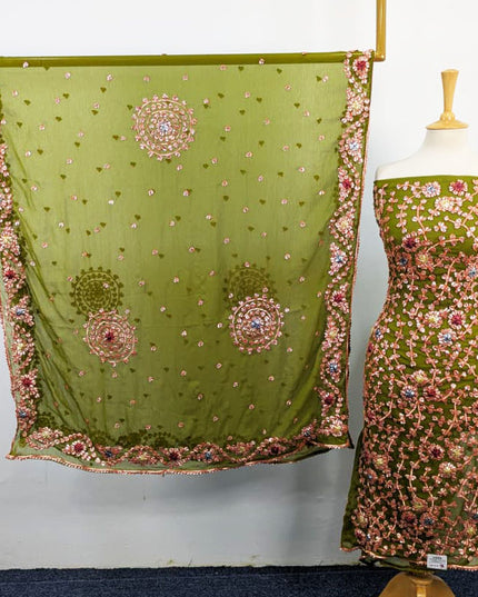 Fancy Handmade Multicolor Gotta Work Chiffon 2PC Unstitched