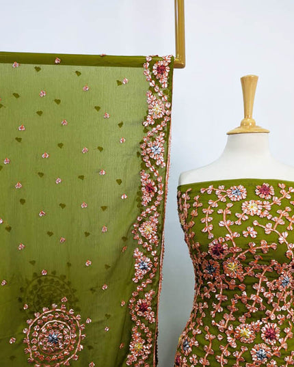 Fancy Handmade Multicolor Gotta Work Chiffon 2PC Unstitched