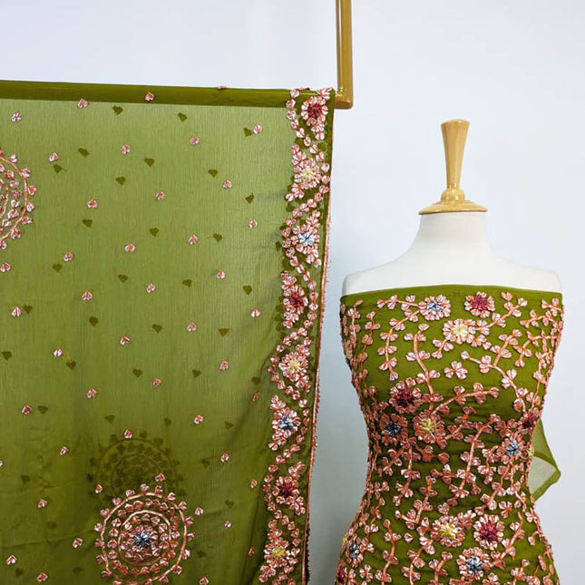 Fancy Handmade Multicolor Gotta Work Chiffon 2PC Unstitched