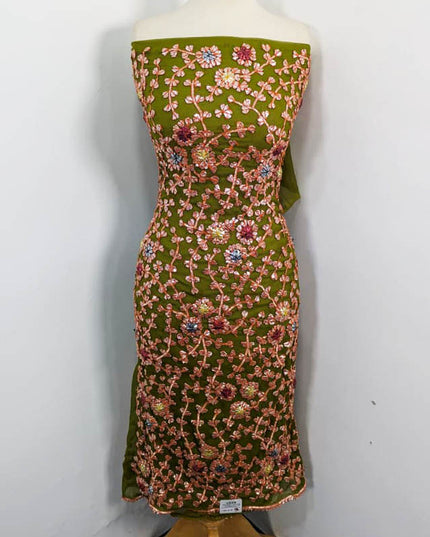 Fancy Handmade Multicolor Gotta Work Chiffon 2PC Unstitched