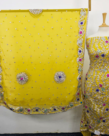 Multicolor Gotta Work Chiffon with 4 Sided Border Dupatta 2PC Unstitched