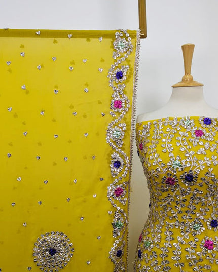 Multicolor Gotta Work Chiffon with 4 Sided Border Dupatta 2PC Unstitched