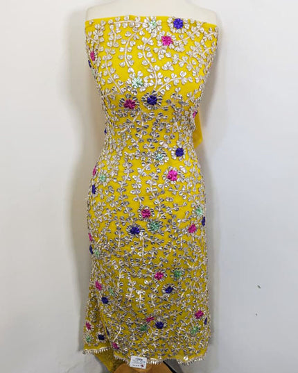 Multicolor Gotta Work Chiffon with 4 Sided Border Dupatta 2PC Unstitched