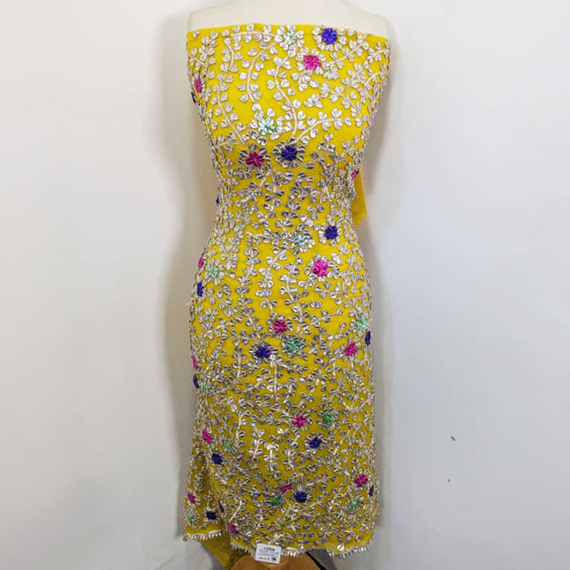 Multicolor Gotta Work Chiffon with 4 Sided Border Dupatta 2PC Unstitched