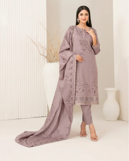 Embroidered Viscose Slub 3PC Unstitched - Tawakkal