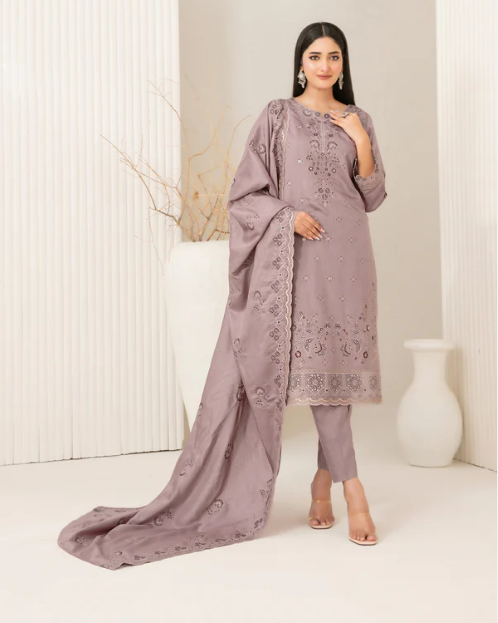 Embroidered Viscose Slub 3PC Unstitched - Tawakkal