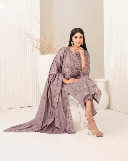 Embroidered Viscose Slub 3PC Unstitched - Tawakkal