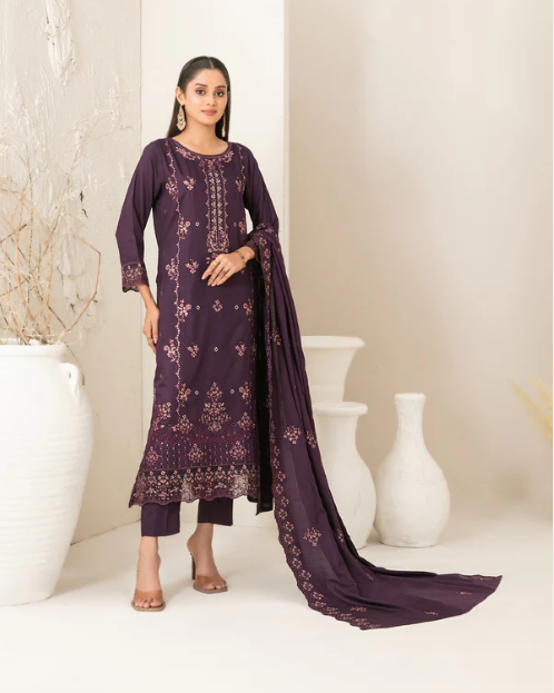 Embroidered Viscose Slub 3PC Unstitched - Tawakkal