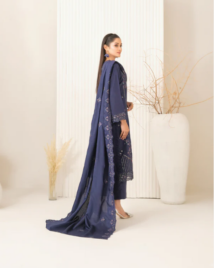 Premium Embroidered Viscose Slub 3PC Unstitched - Tawakkal