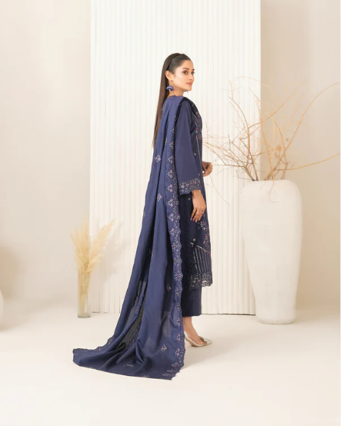 Premium Embroidered Viscose Slub 3PC Unstitched - Tawakkal