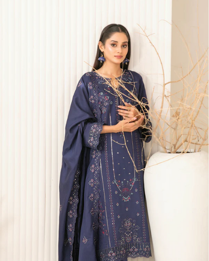 Premium Embroidered Viscose Slub 3PC Unstitched - Tawakkal