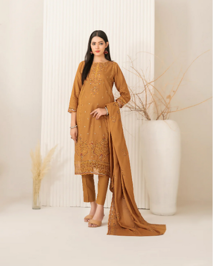 Embroidered Viscose Slub 3PC Unstitched - Tawakkal