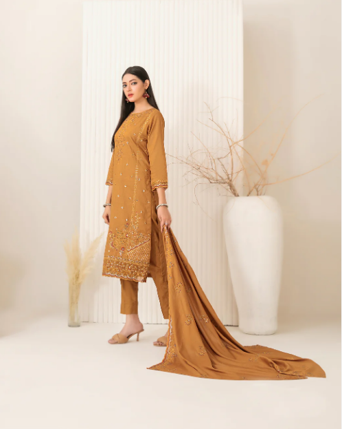 Embroidered Viscose Slub 3PC Unstitched - Tawakkal