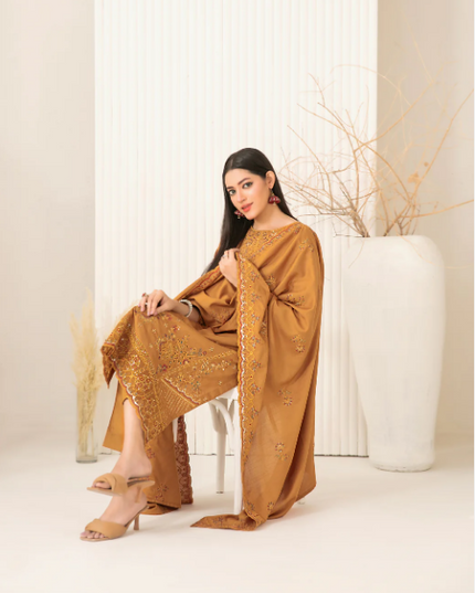 Embroidered Viscose Slub 3PC Unstitched - Tawakkal