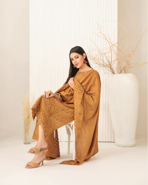 Embroidered Viscose Slub 3PC Unstitched - Tawakkal