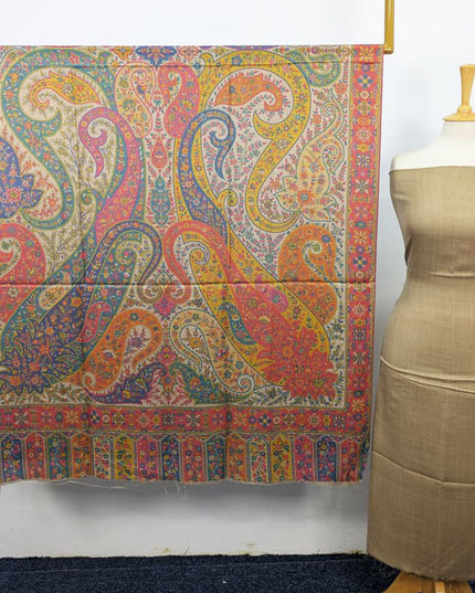 Fancy Pashmina with Qalamkar Print Shawl 3PC Unstitched
